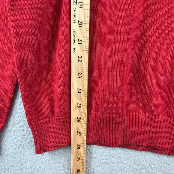 New Club Room Ribbed Four-Button Sweater Men's XL Ablaze Mock Neck Long Sleeve - Picture 7 of 10